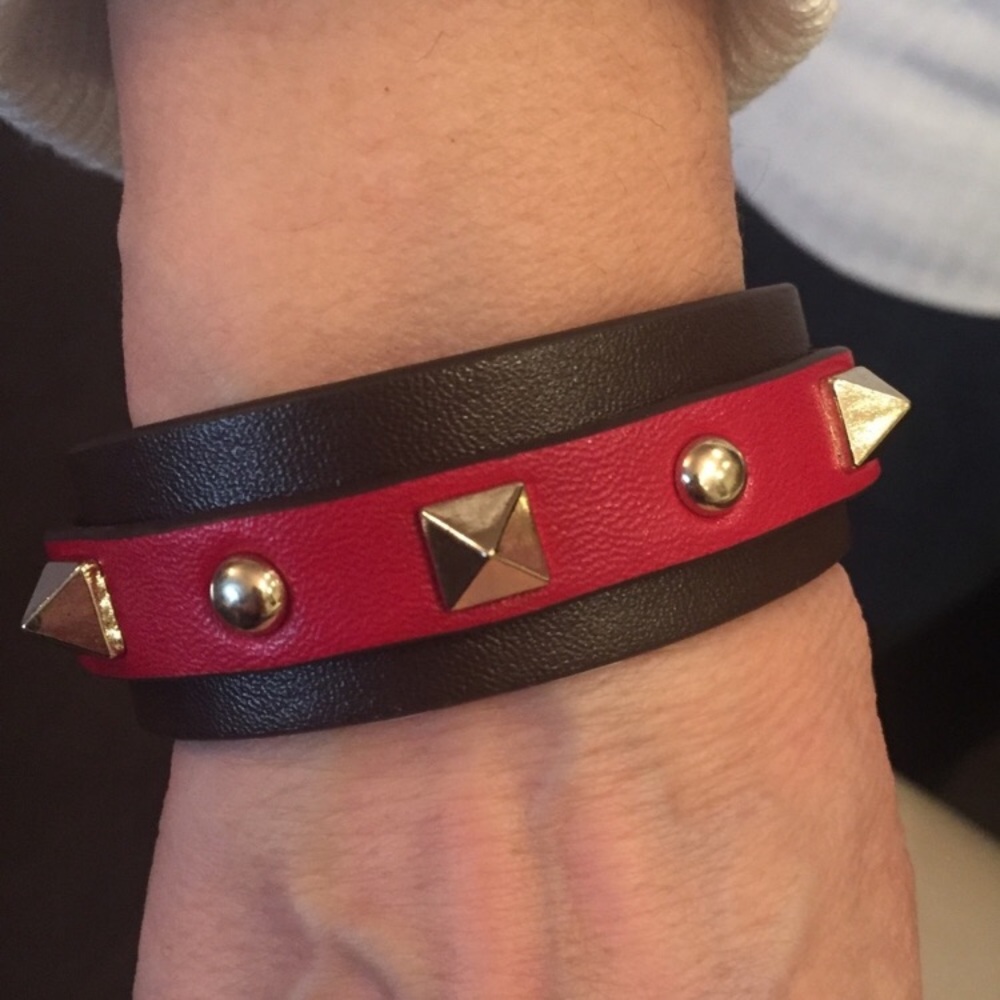 Sharif rock star leather cuff wrap bracelet New